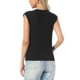 thumbnail image 3 of INSPIRE CHIC Summer Sweater Vest for Women Crew Neck Sleeveless Sweater Lightweight Casual Knit Pullover Tank Tops M Black, 3 of 6