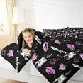 thumbnail image 4 of Manfei Candle Queen Comforter Set,Pink Eyes Mouth Bedding Sets,Romactic Theme Bedding Comforter Set,Microfiber Bedroom Decorative Reversible,3 Pieces, 4 of 8