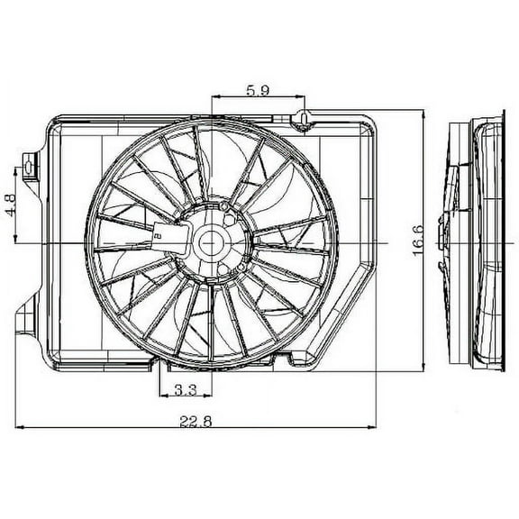 New GPD 2811480 Electric Cooling Fan Assembly