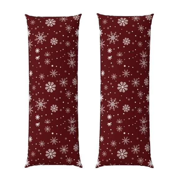 Bixox Romantic white snowflakes Print Body Pillow Cover with Zipper Closure, Cozy Fuzzy Fleece Body Pillow Case Cover 20 x 54 Inches,Long Body Pillow Pillowcase