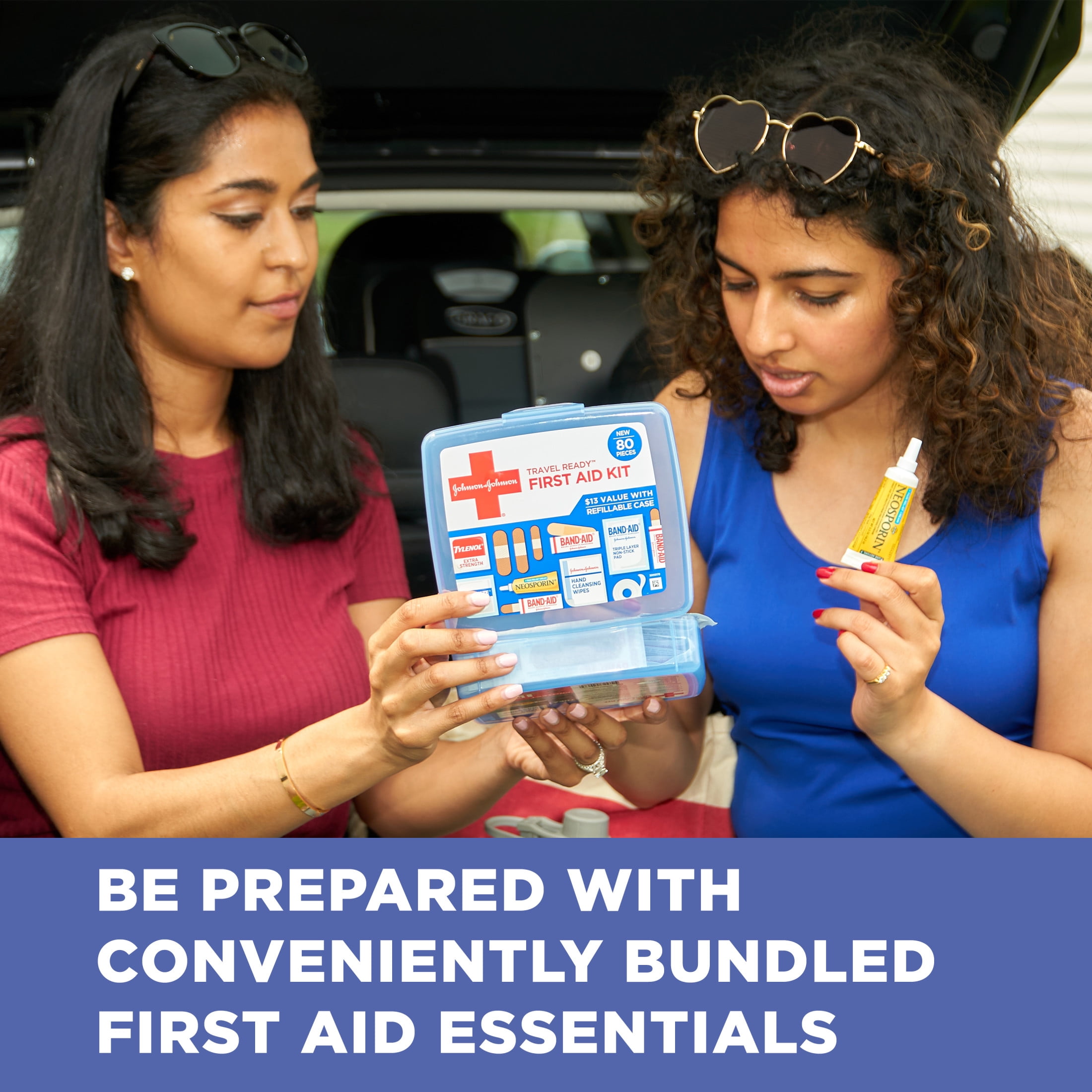 Johnson & Johnson First Aid To Go Portable Mini Travel Kit - 12 pieces