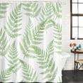 thumbnail image 4 of 72x78 Inch Shower Curtain Green Ferns Bathroom Decor, Waterproof Fabric Bathtub Bath Curtains Decorative Spring Summer Botanical Leaves Extra Long Shower Curtain Set with Hooks, 4 of 7