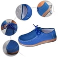 thumbnail image 6 of Rokment Cork Footbed Orthopedic Fashion Sneakers Walking Shoes for Women 2026 Spring Fall Vintage Suede Lace up Wide Width Platform Wedge Casual Loafers Blue Size 5.5, 6 of 8