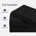 thumbnail image 2 of Universal Boat Sheet Set, 600-TC Egyptian Cotton Universal-AFT-Berth Boat Bed Sheet Set Black Solid Fits mattresses up to 6” Depth Sheet Set, 2 of 5
