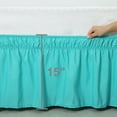 thumbnail image 3 of Unique Bargains Elastic Dust Ruffled Bed Skirt with 15" Drop Full Aqua Blue, 3 of 8