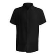 thumbnail image 3 of JTieacloth Formal Shirt Business Mens Casual Button Down Shirts Short Sleeve Summer Cuban Wedding Shirt Hawaii Vacation Beach Shirts Black, 3 of 4