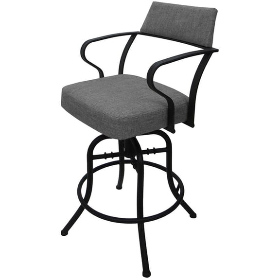Carolina Swivel Tilt Counter 26" Metal Bar Stool - Mojave Gray Fabric-Gray Frame