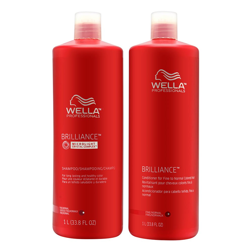 Wella conditioner brilliance Wella - Wella Brilliance Shampoo and Conditioner Liter Duo for Fine