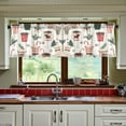thumbnail image 3 of Yayeee Kitchen Curtains Tier Set of 2 Light Filtering 57"x24" Over Sink Window Panels, Christmas Cups, 3 of 7