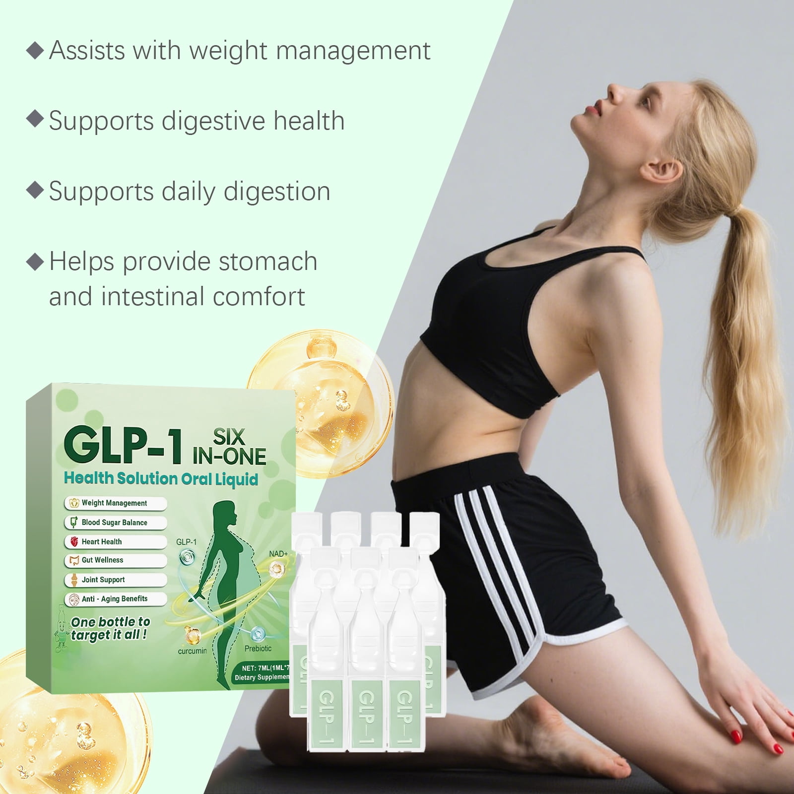 Alvantor GLP-1 Six-in-One Herbal Oral Liquid Digestive Support & Body Care Drops for Women and Men
