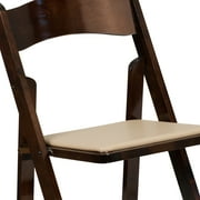 Flash Furniture Hercules Series Adult Size Beechwood Folding Event Chairs, Set of 4, Fruitwood