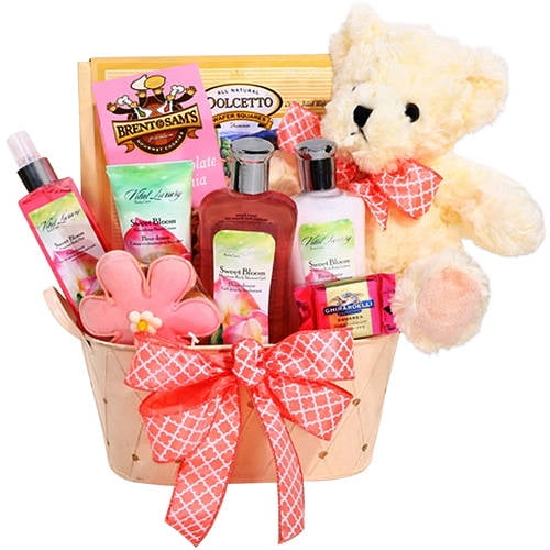 Mother's Day Gift Arrangement in 12-inch Teddy Bear Baskets Chocolates 10Items 