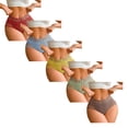 thumbnail image 2 of CCRFTGI 5 Pack Panties for Women No Show Bikini Seamless Underwear for Women Mesh Cutout High Waisted Non-marking Stretch Panties Full Coverage L, 2 of 3