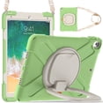 thumbnail image 3 of For iPad Air 3 10.5 Inch 2019/iPad Pro 10.5 Inch 2017 Case, 360 Rotatable Handle Stand, Shoulder Strap, Drop-Proof Design, Matcha Green, 3 of 7