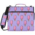 thumbnail image 2 of Zipper Binder with Shoulder Strap 2 inch 3 Ring Waterproof File Folder Organizer Bag 500 Sheet Melting Ice Popsicle Pattern, 2 of 8
