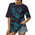 thumbnail image 5 of AKOEE Tie Dye T-Shirts Womens Oversized Fit Summer Crewneck Short Sleeve Tops Loose Casual Workout Tees (XL, Black), 5 of 8