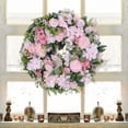 thumbnail image 7 of Unique Bargains Peony Wreaths for Front Door Artificial Flower Wreath Fall Wreaths Pink, 7 of 7