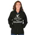 thumbnail image 4 of Can't Keep Calm a Drummer Percussion Unisex Fleece Graphic Zip Up Hoodie Brisco Brands 2X, 4 of 5