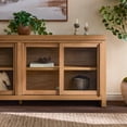 thumbnail image 6 of Walker Edison Modern Window Pane TV Stand/Sideboard with Sliding Doors, Heritage Oak, 6 of 27