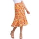 thumbnail image 4 of Faldas Midi Peasant de Mujer INSPIRE CHIC con Cintura Elástica A-Line de Flores Ditsy Naranja Verde M, 4 of 6