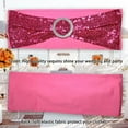 thumbnail image 2 of 10 PCS Sequins Chair Sashes with Silver Buckle, Chair Bands One-Sided Sequins Decor for Hotel Wedding Party Event (Rose Red), 2 of 6