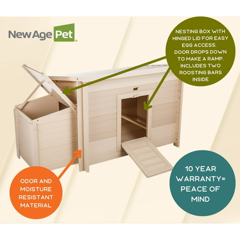 New Age Pet® ECOFLEX® Fontana Chicken Coop, in Red or Tan, for 2
