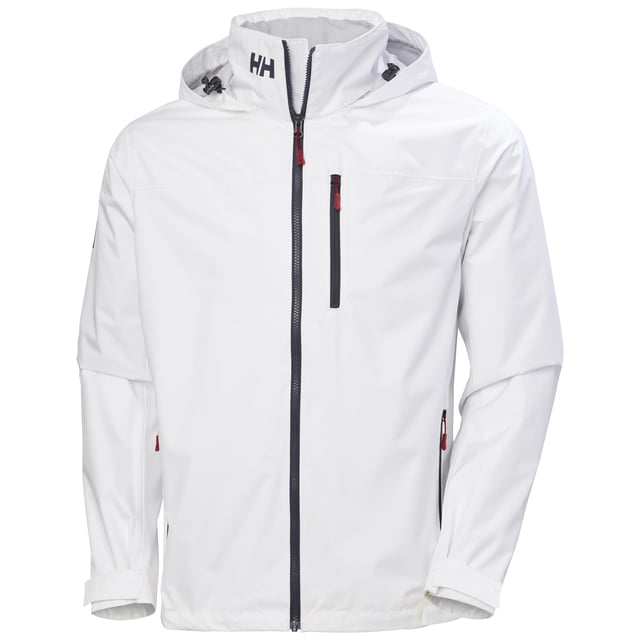 Chaqueta Helly-Hansen Crew 2.0 con capucha impermeable para hombre, blanca, 4XL