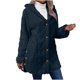 thumbnail image 2 of Chaquetas y abrigos casuales con capucha de manga larga para mujer, chaqueta cálida de invierno con capucha de manga larga, chaqueta de felpa con botones de color liso, blusa para mujer, 2 of 9