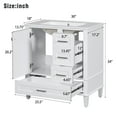 thumbnail image 2 of DTTRA 30" Modern Bathroom Vanity with Ceramic Sink, Solid Wood Frame, Soft-Close Door & 3 Drawers, White, 2 of 8