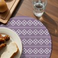 thumbnail image 3 of Purple Boho Round 15 Inch Placemats Set of 4, Vintage Ethnic Tribe Abstract Art HeatResistant Non Slip Place Mats for Dining Table, Wipeable Braided Kitchen Table Mats for Housewarming, 3 of 9