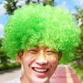 thumbnail image 2 of Bmisegm Carnival Head Wigs Masquerade As Fans with Funny Clown Colored Wigs Hair Scarf Headband Green One Size, 2 of 3