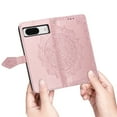 thumbnail image 6 of Allytech for Google Pixel 8 Wallet Case, Luxury PU Leather with Embossed Pattern, Magnetic Clasp Kickstand Card Cash Slots Shockproof Slim Flip Case with Hand Strap for Women Men - Rosegold, 6 of 7