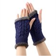 thumbnail image 4 of Guantes de invierno para mujer, calentadores de muñecas y brazos, de punto liso, largos, sin dedos, manoplas para mujer, 4 of 4
