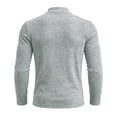 thumbnail image 5 of TOUMENY Men Sweater High Neck Long Sleeve Solid Slim Fit Casual Pullover Winter Knitted Comfortable Workwear Tops Silver L, 5 of 6