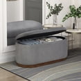 thumbnail image 2 of OakvillePark Lornwell Corduroy Lift Top Storage Bench, Gray, 2 of 9
