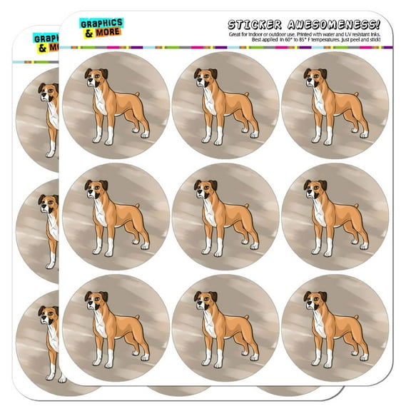 Boxer Pet Dog 2" Scrapbooking Crafting Stickers