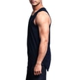 thumbnail image 2 of G-Style USA Solid Color Long Length Curved Hem Tank Top - Navy - Small, 2 of 5