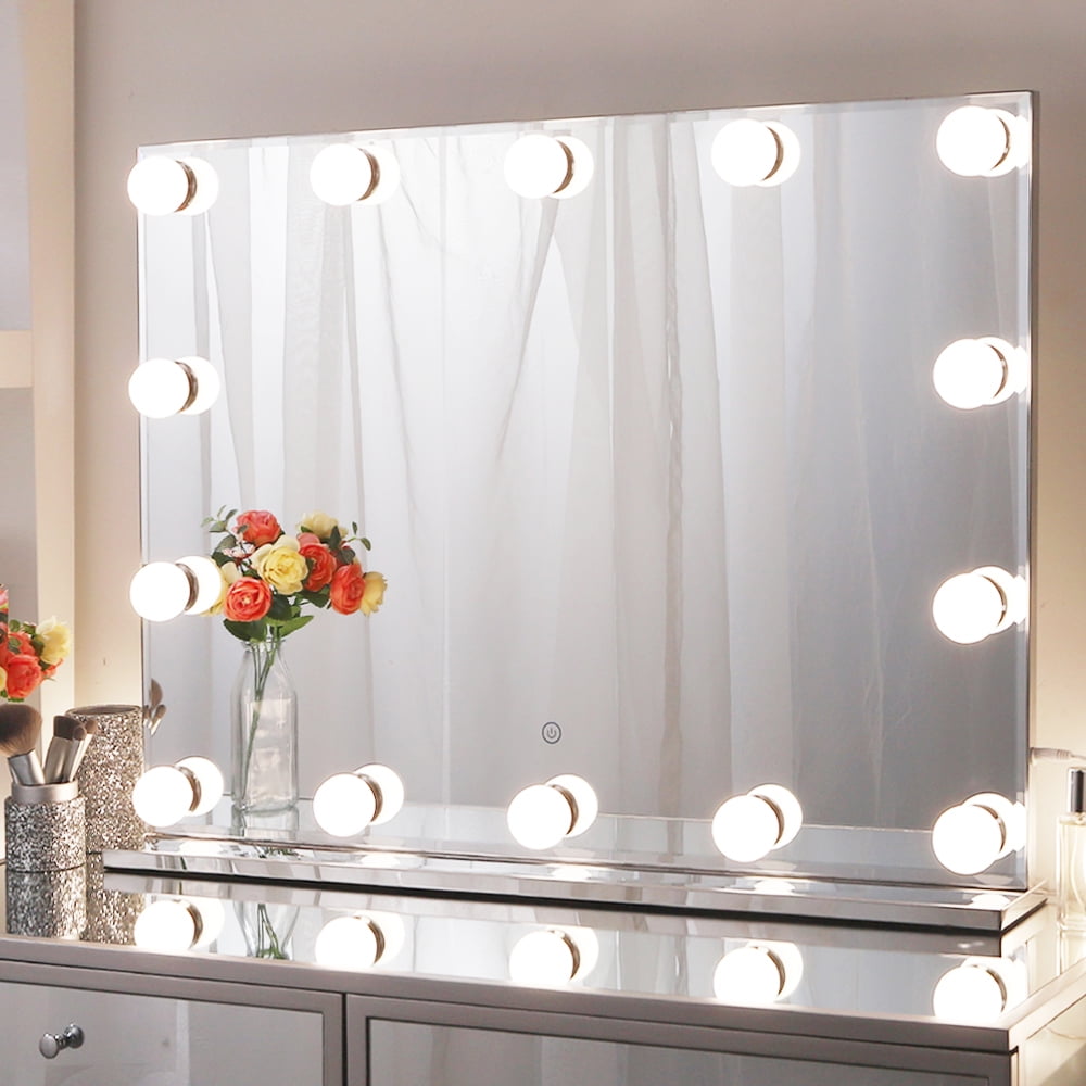 Chende Large Hollywood Frameless Vanity Mirror with Lights ...