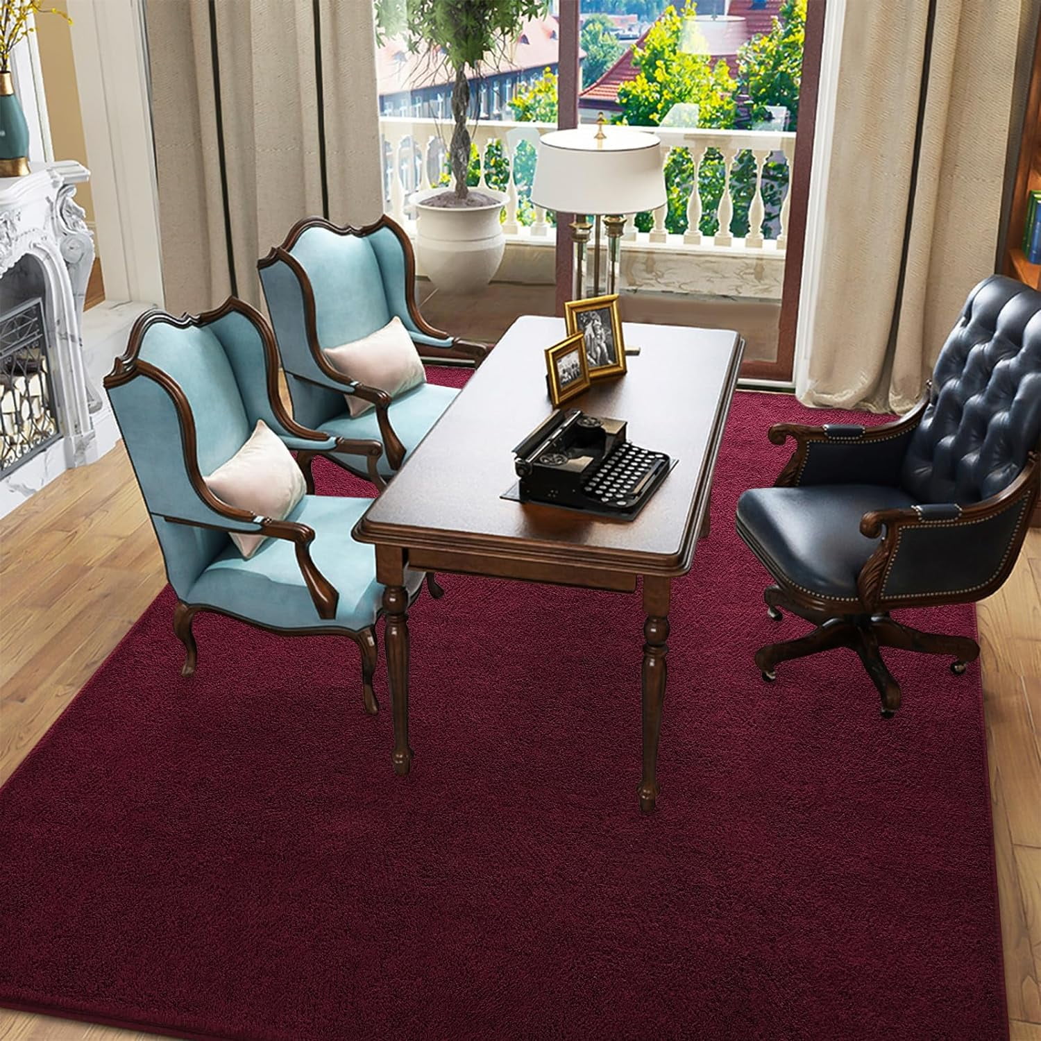 Arogan Soft Low Pile Rug Modern Area Rugs for Bedroom Living Room,Suitable for Boys Girls Teenagers and Adults with Super Soft Touch , Wine Red ,5'x 7'