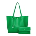 thumbnail image 1 of Bolso de hombro tipo tote de piel sintética para mujer, bolso de mano con borlas de gran capacidad., 1 of 6