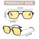 thumbnail image 2 of Gafas de sol huecas de doble haz, gafas de sol cuadradas retro de moda sencillas, hechas de PC, 2 of 5