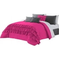 thumbnail image 2 of DNG Creations 3 Piece Three Line Ruffle Duvet Cover With Zipper Closure & Corner Ties - 800 Threads Count, 100% Egyptian Cotton ( Solid Hot Pink - Twin/Twin XL ), 2 of 4