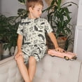 thumbnail image 4 of Balery Vintage Moon Fox Conjunto de Pijama Infantil de Manga Corta con Estampado – Ropa de Dormir de Algodón Suave-Small, 4 of 6