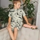 thumbnail image 4 of Balery Vintage Moon Fox Conjunto de Pijama Infantil de Manga Corta con Estampado – Ropa de Dormir de Algodón Suave-XX-Large, 4 of 6