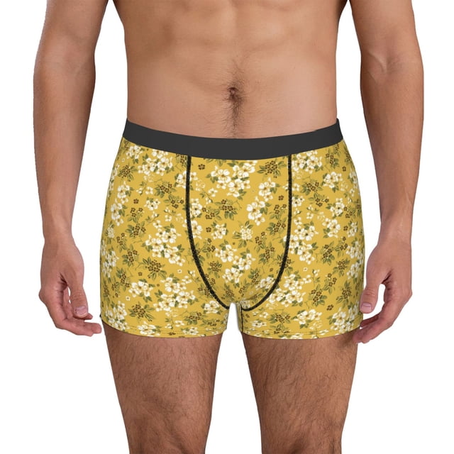 Balery Flower Calzoncillos bóxer para hombre, ropa interior de algodón suave y transpirable con cinturilla de nailon-Medium