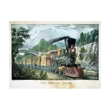 - The Express Train, USA, 1870 Print Wall Art By Currier & Ives