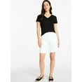 thumbnail image 2 of Time and Tru Women's Cotton V-Neck Tee with Short Sleeves, Sizes XS-4X, 2 of 6