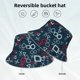 thumbnail image 2 of Fotbe Navy Blue Geometric Sombrero Tipo Pescador con Estampado – Sombrero de Sol de Algodón de Moda para Playa, Golf, Pesca, 2 of 6