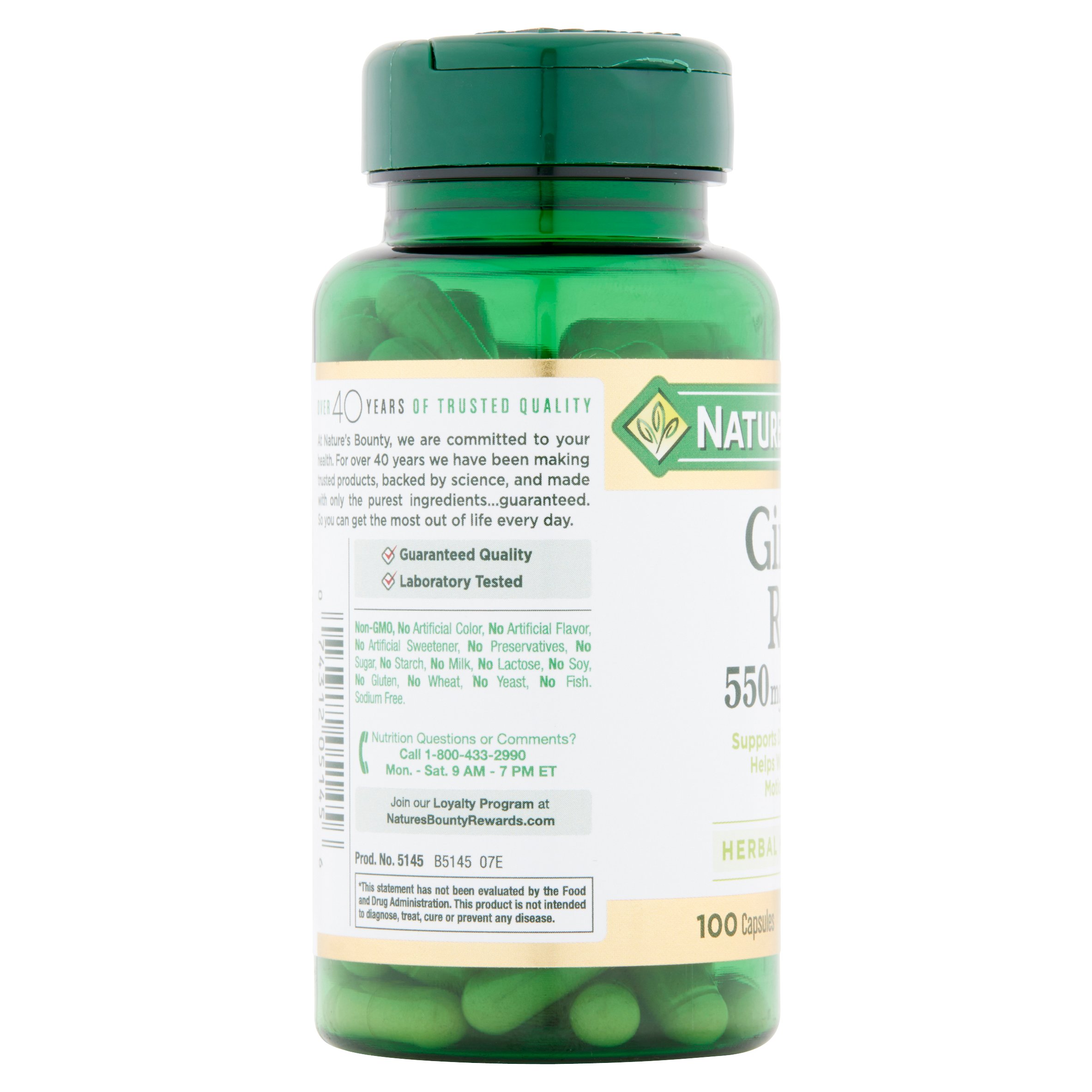 Nature's Bounty Ginger Root Capsules, 550 Mg, 100 Ct - image 3 of 5