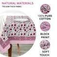 thumbnail image 7 of Ridhi - Sangria Red and Cerise Pink 60x60 Inch square Cotton indian hand block print tablecloth, 7 of 7